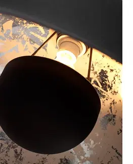Osvetlenie Závesná lampa BRUSEL Dekorhome Čierna / zlatá