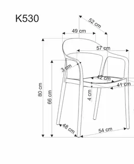 Zahradné stoličky Stohovateľná stolička K530 Halmar Hnedá