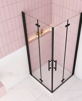 Sprchovacie kúty H K - Sprchovací kút MELODY BLACK R1112, 110x120 cm so zalamovacími dverami SE-MELODYBLACKR1120