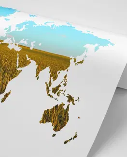 Samolepiace tapety Samolepiaca tapeta mapa sveta na bielom pozadí