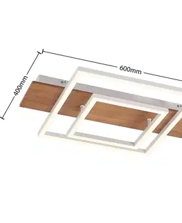 Stropné svietidlá Lucande Lucande Chariska stropné LED drevo biela 60 cm