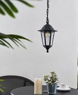 Vonkajšie závesné svietidlá Lindby Vonkajšia závesná lampa Nane v tvare lucerny