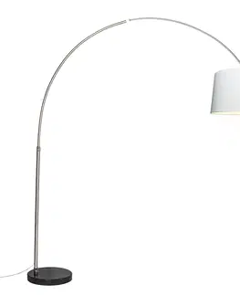 Oblúkové lampy Oblúková lampa oceľová tkanina tienidlo biela 45 cm - XXL