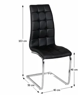 Jedálenské stoličky KONDELA Dulcia jedálenská stolička čierna / chrómová