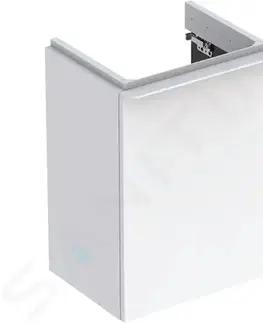 Kúpeľňa GEBERIT - Smyle Square Umývadlová skrinka, 442x356x617 mm, 1 dvierka, pánty vpravo, lesklá biela/matná biela 500.350.00.1