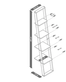 Wall Shelves & Ledges Úzka polica s tvarom rebríka
