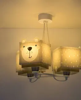 Závesné svietidlá Dalber Detská závesná lampa Little Teddy, 3-plameňová