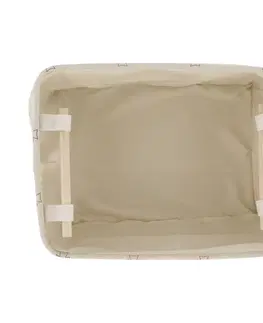 Úložné boxy TEMPO-KONDELA VOX, látkové košíky s uškami, set 3 ks, biela/vzor
