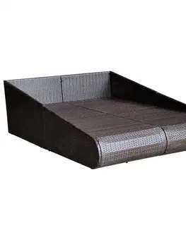 Záhradný postele Záhradná ratanová posteľ Čierna