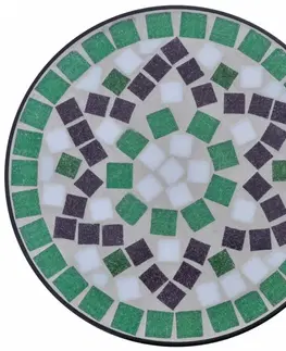 Záhradné stoly Mozaikový stolík na kvety keramika Dekorhome Tehlová