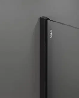 Sprchové dvere MEXEN/S - Kyoto Sprchová zástena WALK-IN 150 x 100 cm, čierny vzor, čierna 800-150-202-70-70-100