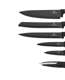 Sady nožov BERLINGER HAUS - Nože sada 6ks+stojan Black Silver
