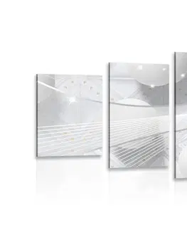Abstraktné obrazy 5-dielny obraz biely luxus