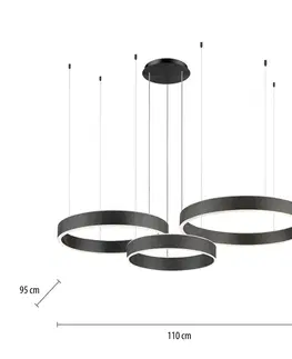 Závesné svietidlá Paul Neuhaus Paul Neuhaus Sculli LED závesné svietidlo, čierna