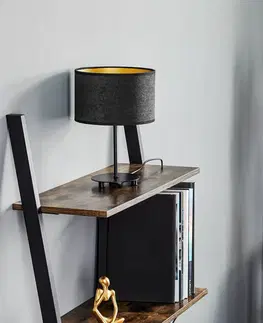 Lampy na nočný stolík Euluna Euluna Golden Roller lampa výška 30cm čierna/zlatá