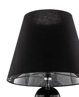 Stojacie lampy Argon Stojaca lampa Fulda, sklenená dekorácia, čierna