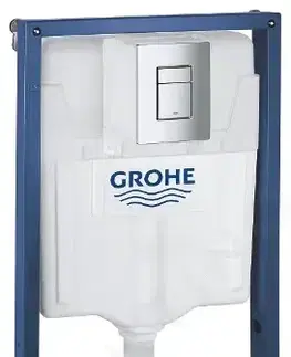 Kúpeľňa GROHE - Solido Set predstenovej inštalácie, klozetu a dosky Euro Ceramic, softclose, tlačidlo Even, chróm SANI15BB1104