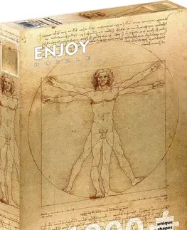 1000 dielikov Enjoy Puzzle Leonardo da Vinci: Vitruviánsky muž (The Vitruvian Man) 1000 Enjoy