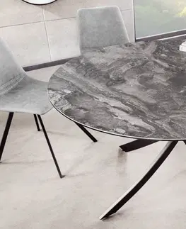 Jedálenské stoly Jedálenský stôl DATON Dekorhome Bielo-sivý mramor