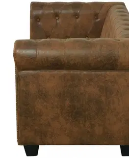Pohovky a gauče Pohovka Chesterfield 2-sedadlo umelá koža Dekorhome Biela