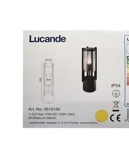 Záhradné lampy Lucande Lucande - Vonkajšia lampa BRIENNE 1xE27/15W/230V IP54 
