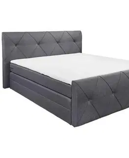 Americké postele Boxspring Posteľ Calgary Antracit 180x200 Cm