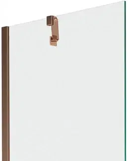 Sprchové dvere MEXEN/S - Next vaňová zástena FIX 60x150 cm, transparent, růžové zlato 895-060-000-00-00-60