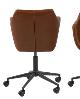 Kancelárske stoličky Dkton Dizajnová kancelárska stolička Norris, brandy five