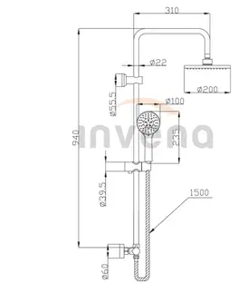 Sprchy a sprchové panely INVENA - Sprchový stĺp s termostatickou batériou ESLA AU-94-D01-C