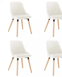 Jedálenské stoličky a kreslá Jedálenská stolička 4 ks látka / buk Dekorhome Svetlozelená