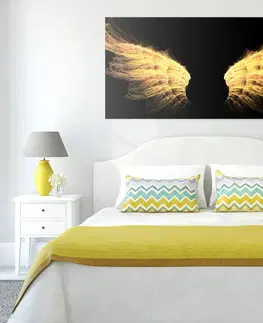 Obrazy anjelov Obraz zlaté anjelské krídla