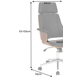 Kancelárske stoličky LuxD Dizajnová kancelárska stolička Uriela orech / čierna