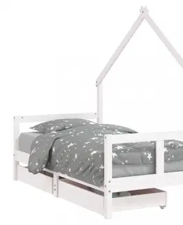 Detské izby Detská domčeková posteľ so šuplíkmi Dekorhome 80 x 200 cm
