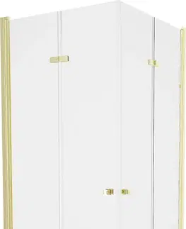 Vane MEXEN/S - Lima Duo sprchovací kút 90x90 cm, transparent, zlatá + vanička so sifónom 856-090-090-50-02-4010G