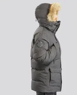 bundy a vesty Pánska turistická páperová bunda - parka SH900 do -25 °C nepremokavá