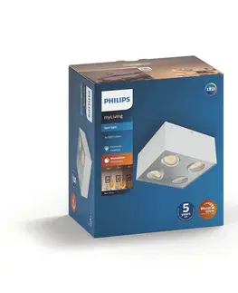 Bodové svetlá Philips Philips myLiving LED bodové svetlá Box 4-pl. biela
