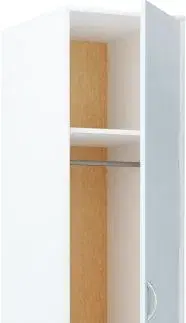 Šatníkové skrine VILMA 1D 1-dverová skriňa s vešiakovou tyčou, biela