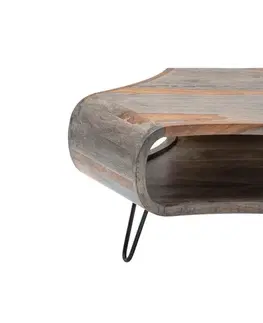 Konferenčné stolíky LuxD Dizajnový konferenčný stolík Lorelei, 70 cm, sheesham, sivý