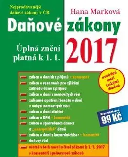 Dane, účtovníctvo Daňové zákony 2017 Úplná znění platná k 1. 1. 2017 - Hana Marková