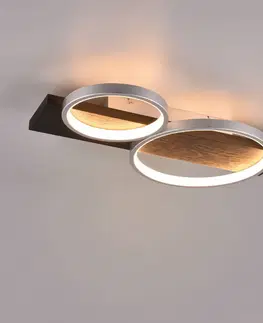 Stropné svietidlá Trio Lighting Stropné LED svetlo Medera, 2-plameňové, titánová