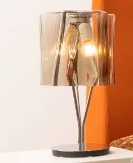 Lampy na nočný stolík Artemide Stolná lampa Artemide Logico dymová sivá/chróm