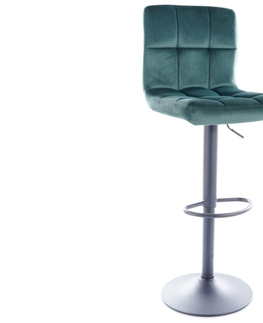 Barové stoličky Signal Barová stolička C105 VELVET čierny rám / zelená BLUVEL 78