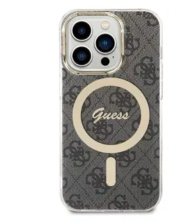 Puzdrá na mobilné telefóny Guess IML 4G MagSafe Zadný Kryt pre iPhone 15 Pro Max, black 57983116692