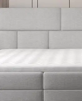 Postele NABBI Ferine 185 čalúnená manželská posteľ s úložným priestorom biela