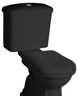 Kúpeľňa KERASAN - RETRO WC kombi, spodný odpad, čierna-chrom WCSET33-RETRO-SO
