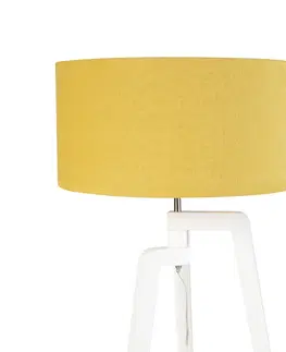 Stojace lampy Moderná stojaca lampa biela s kukuričným tienidlom 50 cm - Puros