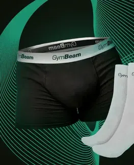 Spodné prádlo a plavky GymBeam Pánske boxerky Essentials 3Pack Black  LL