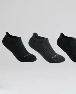 bedminton Detské tenisové ponožky RS 500 nízke 3 páry čierne