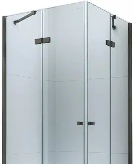 Sprchovacie kúty MEXEN/S - Roma Duo sprchovací kút 80 x 80, transparent, čierna 854-080-080-70-00-02