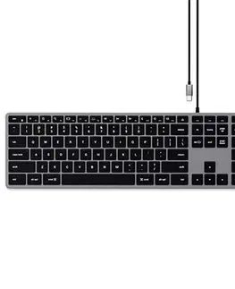 Klávesnice Satechi klávesnica Slim W3 Wired Backlit Keyboard, šedá ST-UCSW3M
